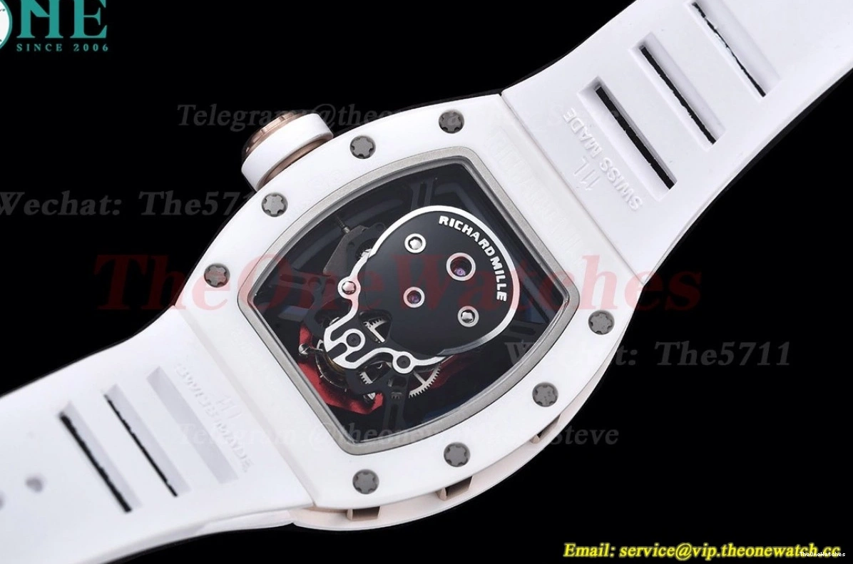 Strap Real YSF RM52-01 On Rubber White Cer RU Tourbillon 0217